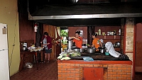 The kitchen in La Pavona where Linda helped to fix our lunch sandwiches.